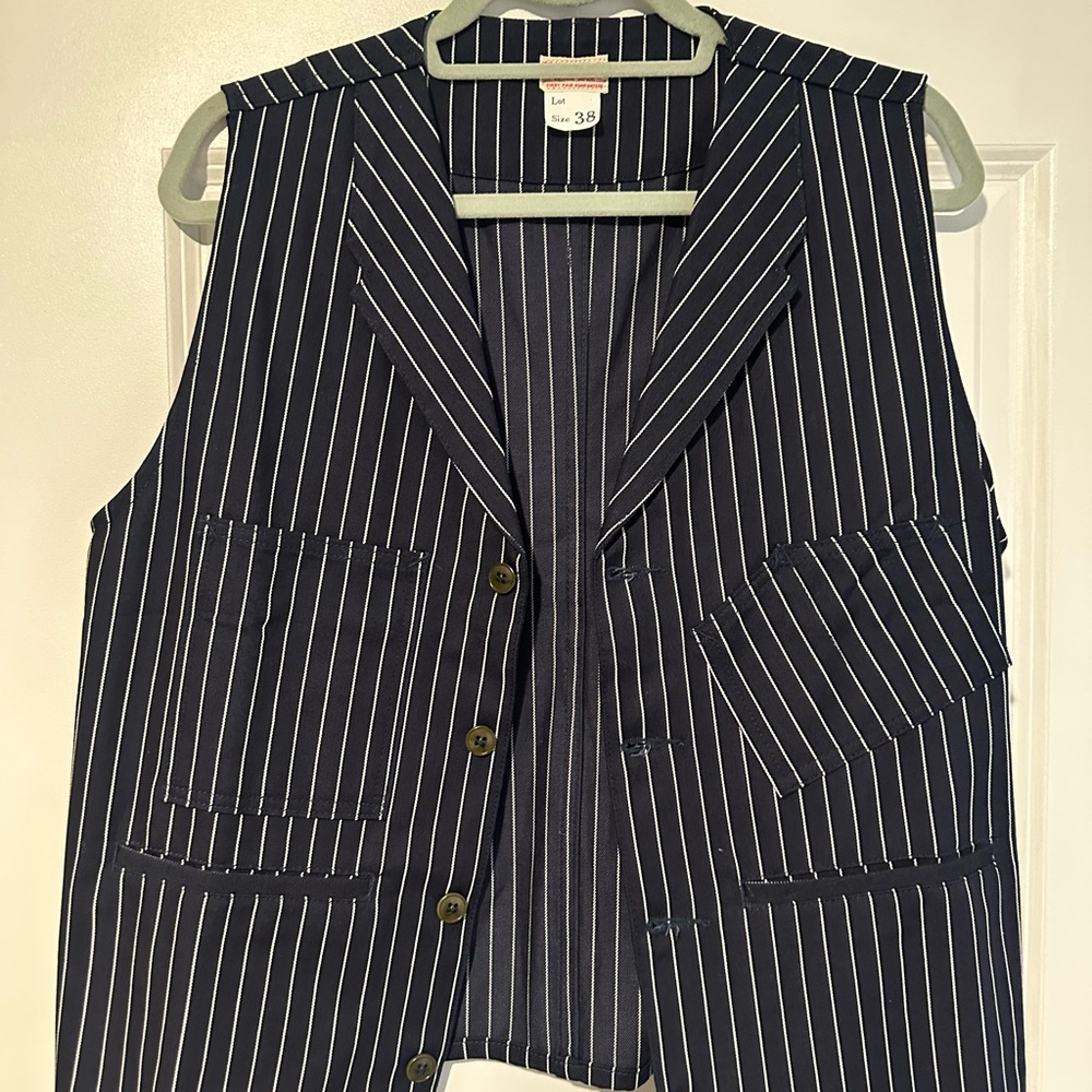 Pinstripe Railroad Vest from Bronson Manufacturing Goods